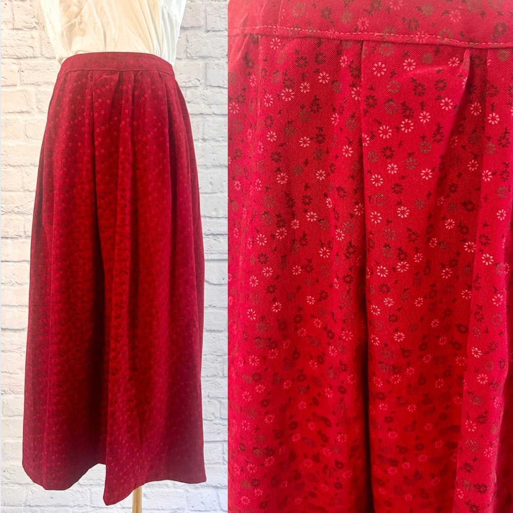 Handmade Vintage Floral Skirt Velvet Ditzy Midi Western Grannycore Cottagecore